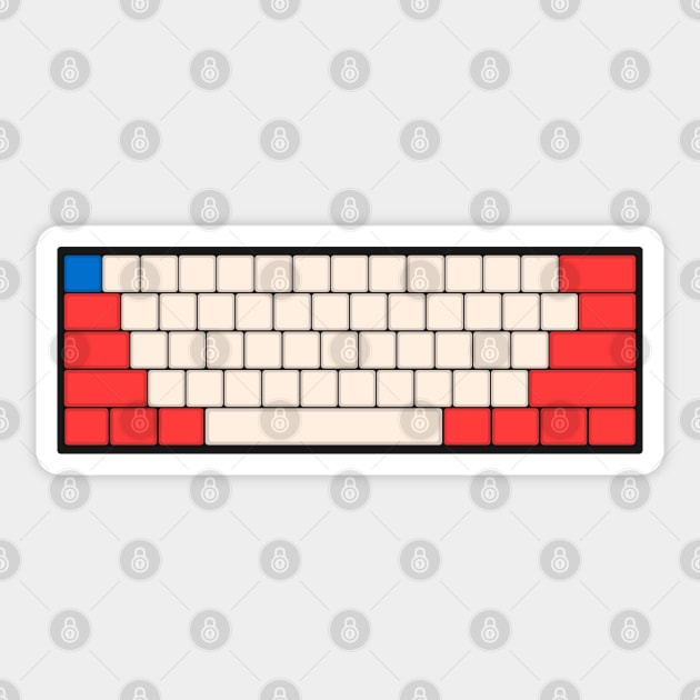 Mechanical Keyboard - Haas F1 Team Colour Scheme Sticker by GreazyL